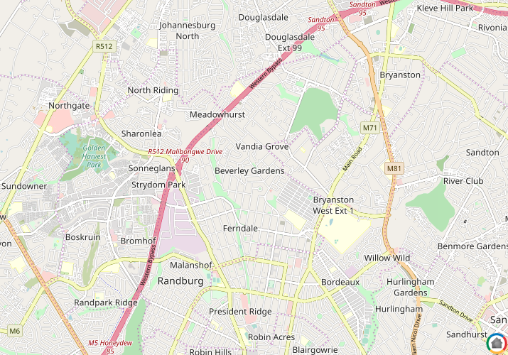 Map location of Beverley Gardens